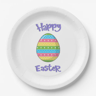 Happy Easter With Egg Paper Plates
