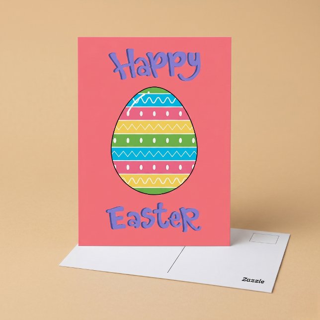 Happy Easter With Egg Postcard (Creator Uploaded)