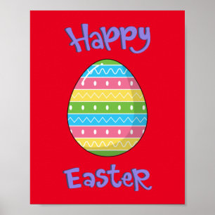 Happy Easter With Egg Poster