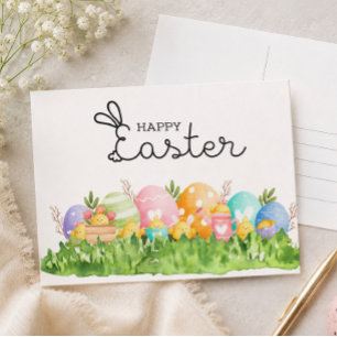 Happy Easter with Eggs Postcard