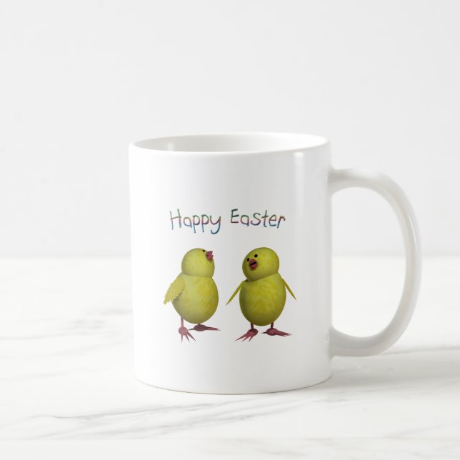 Happy Easter with Two Cute Chicks Coffee Mug (Right)