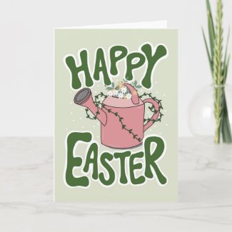 Happy Easter with Watering Can