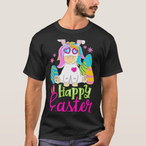 Happy Easter Women Girl Cute Unicorn T_Shirt