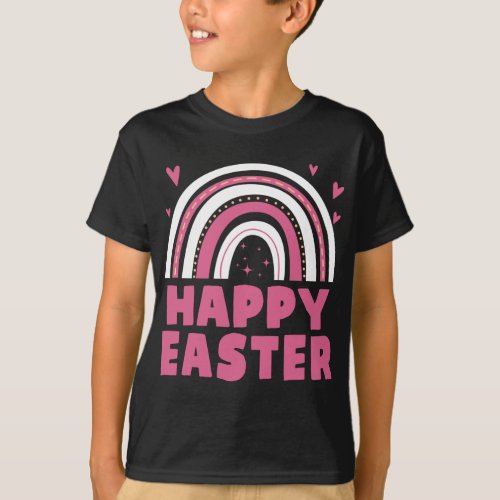 Happy Easter Women Kids Rainbow T_Shirt