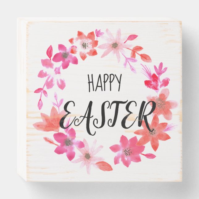 Happy Easter Wood Box Sign (Front Horizontal)