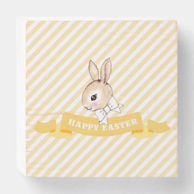 Happy Easter Wood Wall Box Nursey illustration art (Front Horizontal)