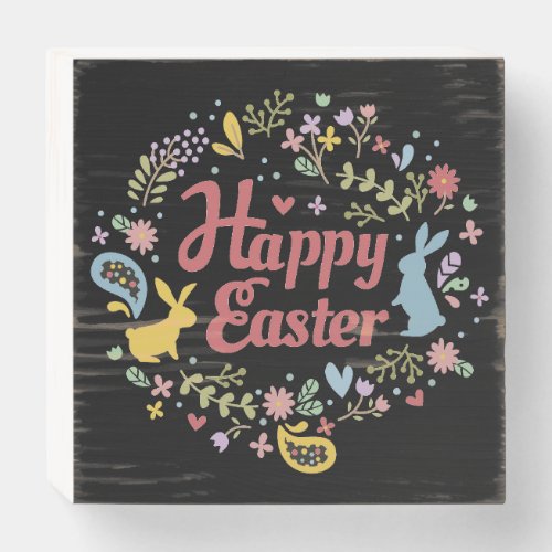 Happy Easter Wooden Box Sign