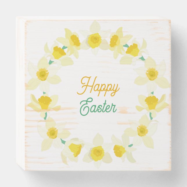 Happy Easter. Wooden Box Sign (Front Horizontal)