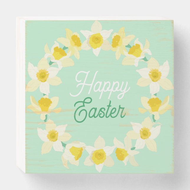 Happy Easter. Wooden Box Sign (Front Horizontal)