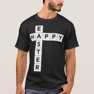 Happy Easter Word Puzzle Cross T-Shirt