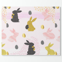 Bunny Wrapping Paper Roll Sparkly Wrapping Paper Christmas Wrapping Paper Gift Sheet Spring Easter Pattern for Birthday Holiday Party Baby 6 Girl
