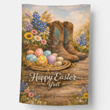 Happy Easter Y’all Boots & Eggs Garden Flag