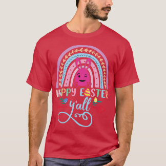 Happy Easter Yall Cute Happy Easter Rainbow  T-Shirt