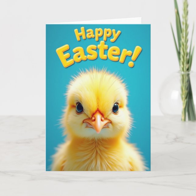 Happy Easter Yellow Bird Card (Front)