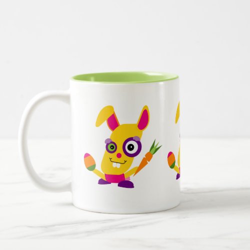 Happy Easter Yellow Bunnies Two_Tone Coffee Mug