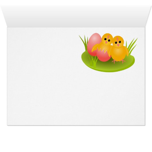 Happy Easter yellow chicks (Inside Horizontal (Bottom))