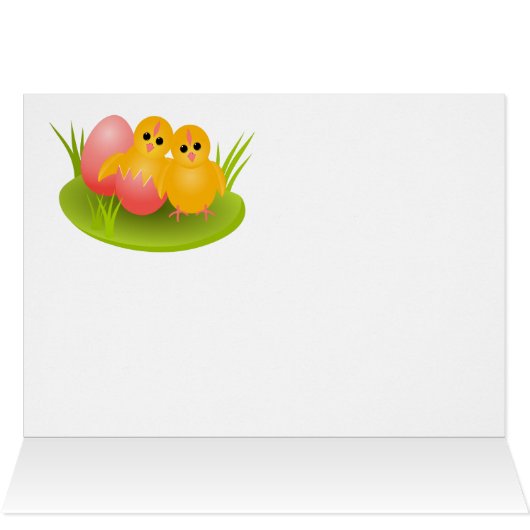 Happy Easter yellow chicks (Inside Horizontal (Top))