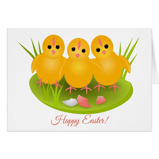 Happy Easter yellow chicks Cards (Front Horizontal)