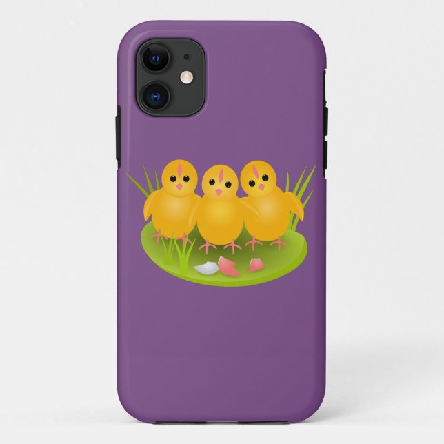 Happy Easter yellow chicks on green grass Case-Mate iPhone Case (Back)