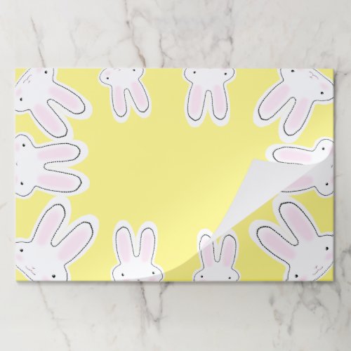 Happy Easter yellow cute bunnies funny placemats