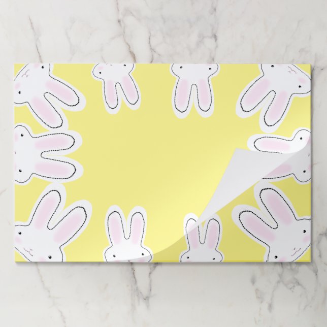 Happy Easter yellow cute bunnies funny placemats (Folded)