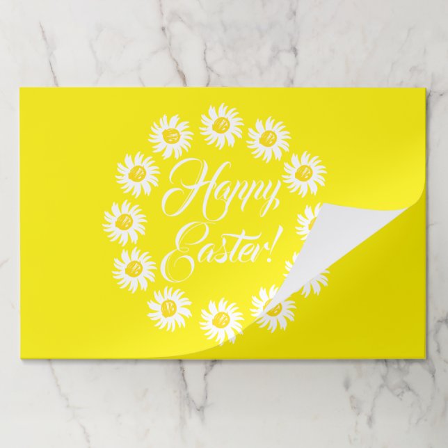 Happy Easter yellow cute daisy cheerful placemats (Folded)