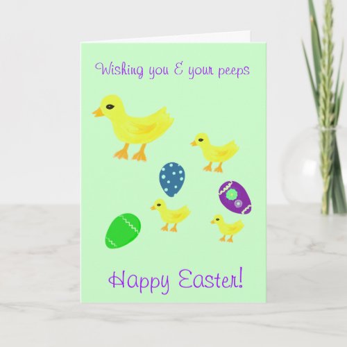 Happy Easter Yellow Ducks Holiday Card