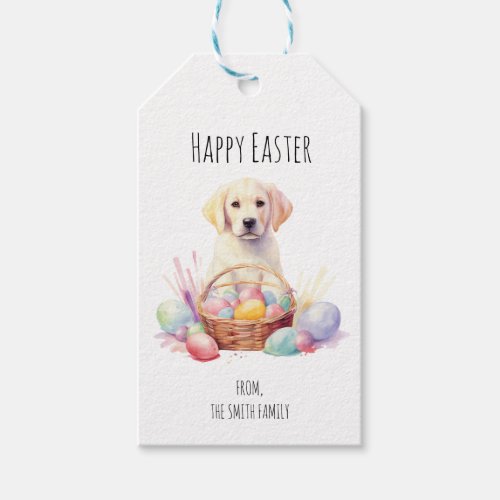 Happy Easter Yellow Labrador Retriever Eggs  Gift Tags