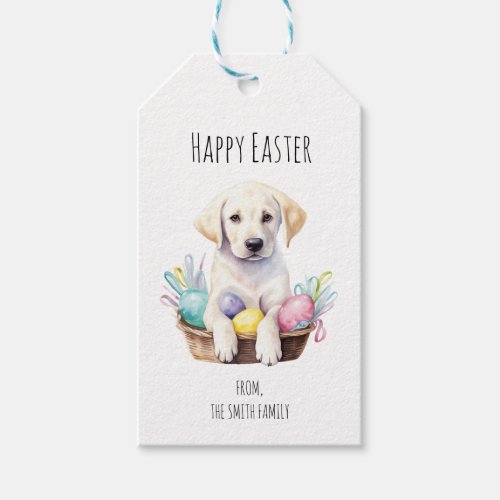 Happy Easter Yellow Labrador Retriever Eggs  Gift Tags