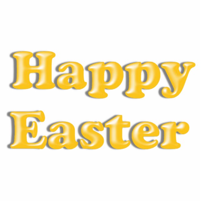 HAPPY EASTER Yellow Text Design Statuette (Front)