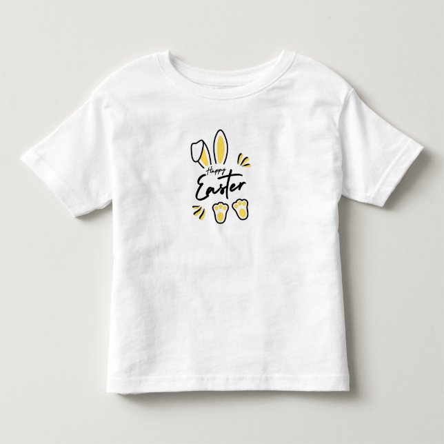 Happy Easter yellow Toddler T-shirt (Front)