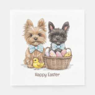 Happy Easter Yorkshire Terrier Dogs Napkins