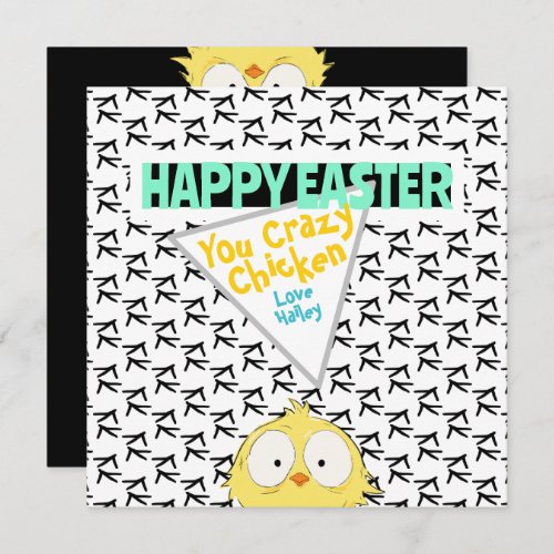 âœHappy Easter You Crazy Chickenâ  Easter Holiday Card