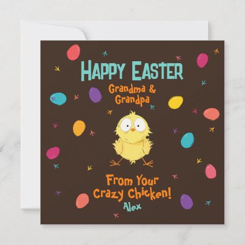 Happy Easter  Your Crazy Chicken  Cute Easter Holiday Card