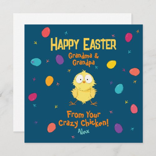 Happy Easter  Your Crazy Chicken  Cute Easter Holiday Card