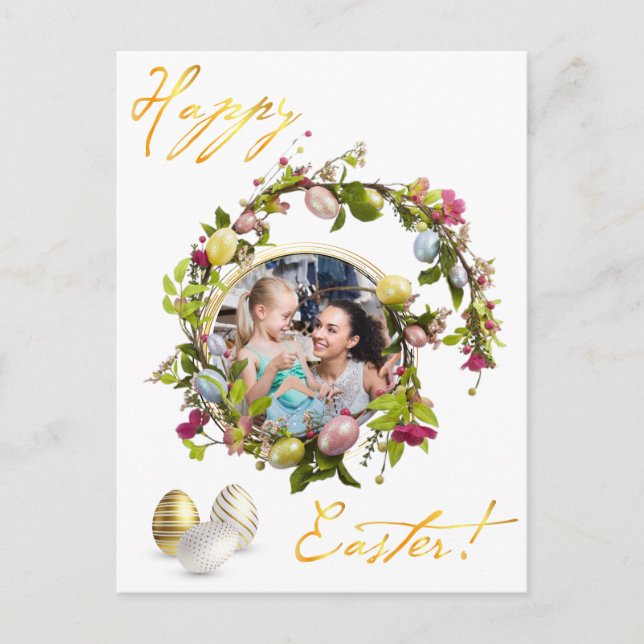 Happy Easter. Your photo. Personalize.  Postcard (Front)