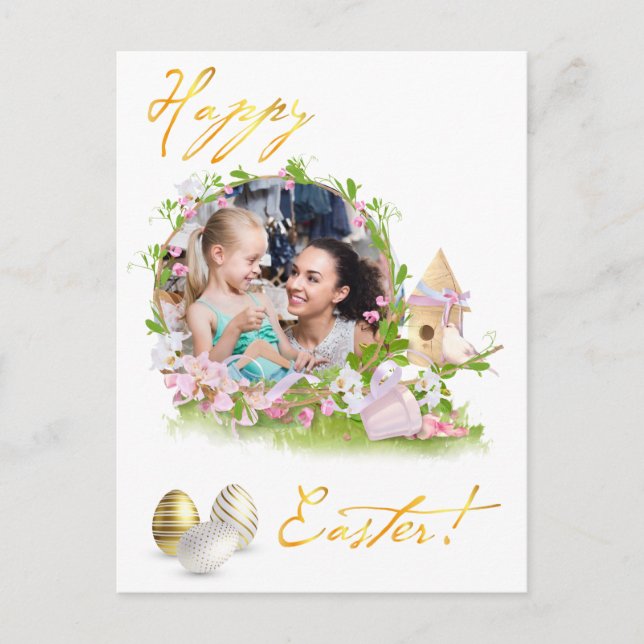 Happy Easter. Your photo. Personalize.  Postcard (Front)