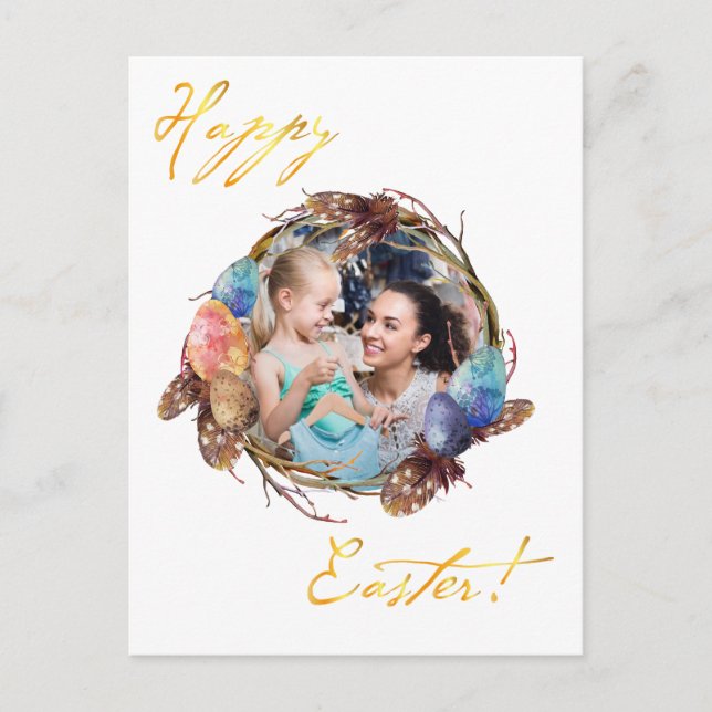 Happy Easter. Your photo. Personalize.  Postcard (Front)