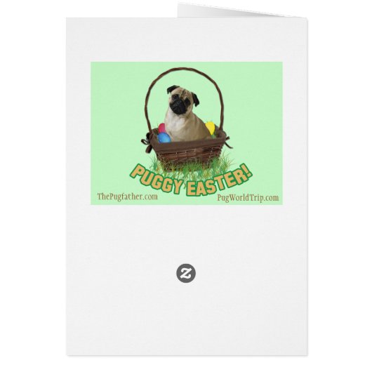 Happy Eastern Pug Card (Back)