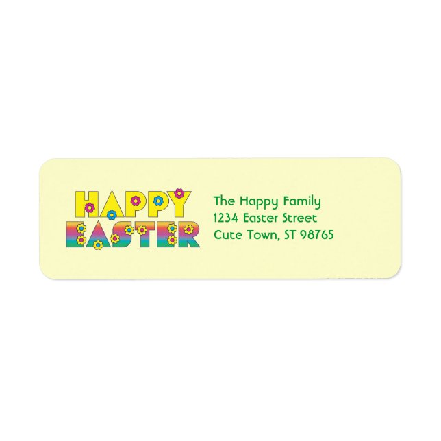 Happy Easterwith Flowers Label (Front)