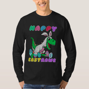 Happy Eastraw Bunny Egg Costume T Rex Boys Girls T-Shirt