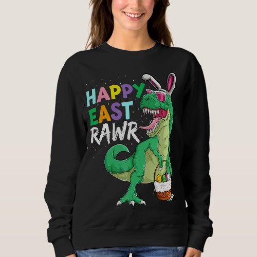 Happy Eastrawr Bunny Dinosaur Kids Boys Easter T R Sweatshirt