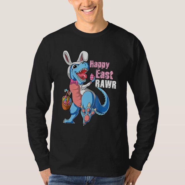 Happy EastRawr Bunny T rex Dinosaur Easter Egg Cos T-Shirt (Front)