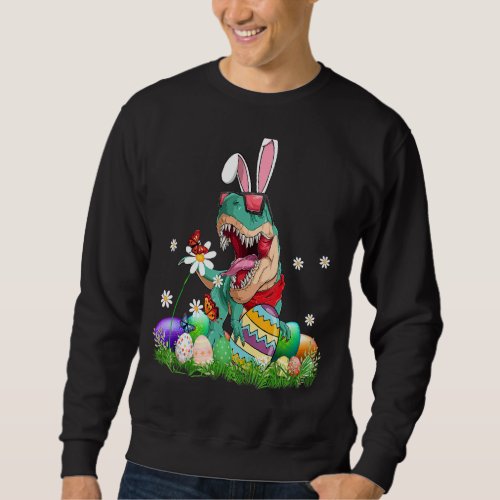 Happy Eastrawr Cute Trex Dinosaur Easter Bunny Egg Sweatshirt