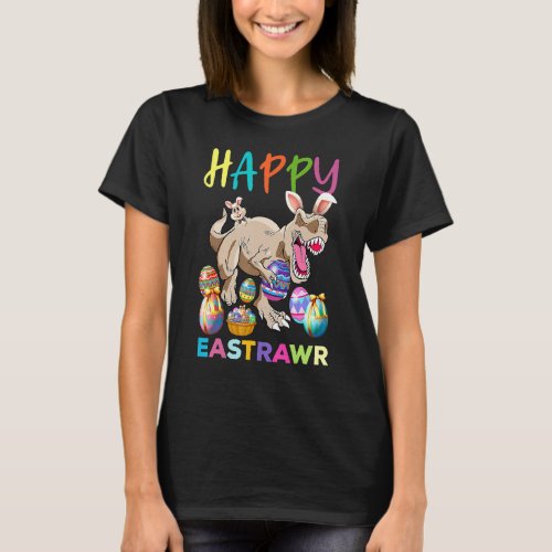 Happy Eastrawr Cute Trex Dinosaur Easter Bunny Egg T_Shirt