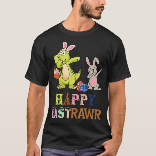 Happy Eastrawr Dinosaur Bunny Dabbing Easter Egg T T_Shirt