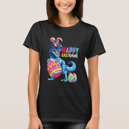 Happy Eastrawr Rex Dinosaur Easter Bunny Egg Costu T_Shirt