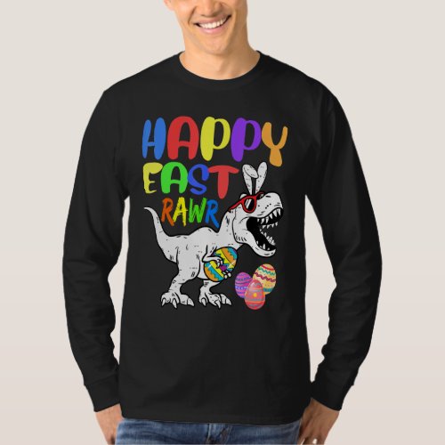 Happy Eastrawr Rex Dinosaur Easter Bunny Egg Costu T_Shirt