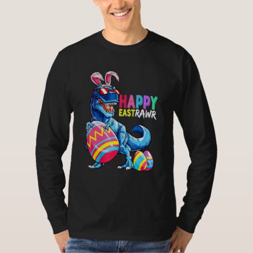 Happy Eastrawr Rex Dinosaur Easter Bunny Egg Costu T_Shirt