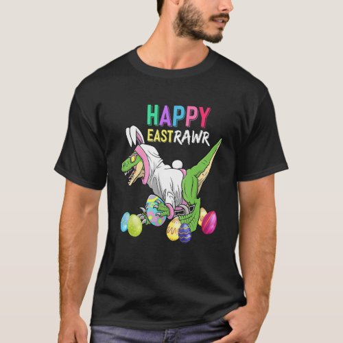 Happy Eastrawr Rex Dinosaur Easter Bunny Egg Costu T_Shirt